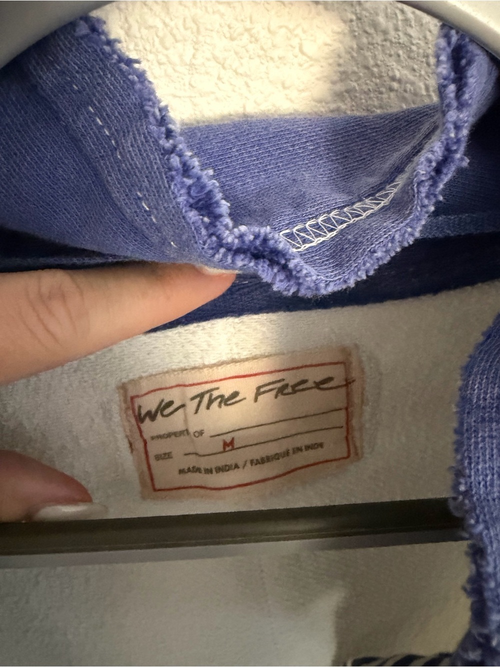Free People White and Blue Striped Pullover Hoodie - Picture 2 of 4